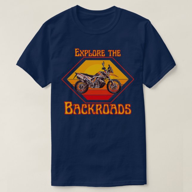 Motorcycle Explore the Backroads  (3)  T-Shirt (Design Front)