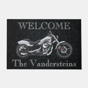 Motorcycle Family Name Welcome Door Mat