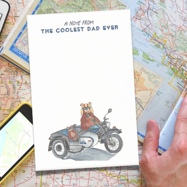 Motorcycle Father's Day Coolest Dad Ever Post-it Notes (Creator Uploaded)