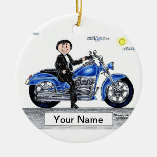 Motorcycle - Female Ceramic Tree Decoration