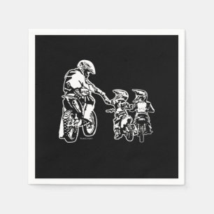 Motorcycle FMX Motocross Biker Dad And Kids Dirt B Napkin