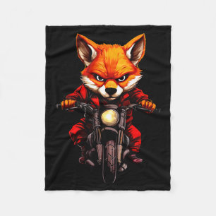 Motorcycle Foxes Fleece Blanket