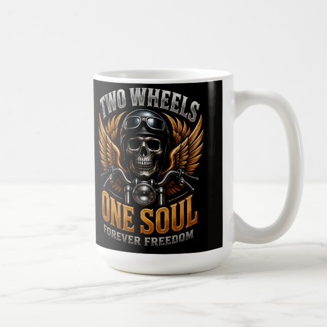 🦅 Motorcycle Freedom Graphic For Riders 🏍️ Coffee Mug (Right)