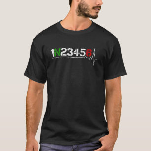 Motorcycle Gear Shift 1N23456 Heartbeat Biker Tour T-Shirt