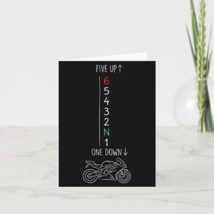Motorcycle Gear Shift One Down Five Up Biker Card