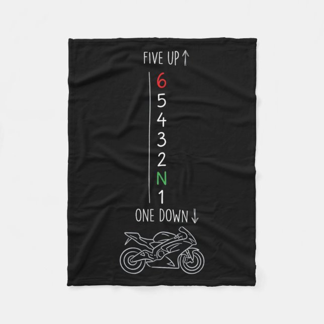 Motorcycle Gear Shift One Down Five Up Biker Fleece Blanket (Front)