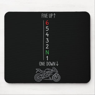 Motorcycle Gear Shift One Down Five Up Biker Mouse Mat