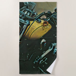 Motorcycle gifts beach towel