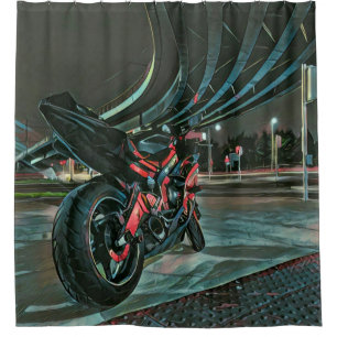motorcycle gifts for boyfriend shower curtain