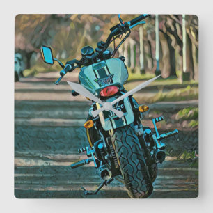 motorcycle gifts for boyfriend square wall clock