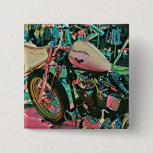 motorcycle gifts for dad 15 cm square badge