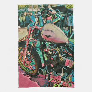 motorcycle gifts for dad tea towel