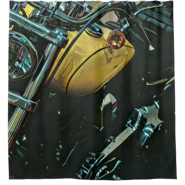 Motorcycle gifts shower curtain (Front)