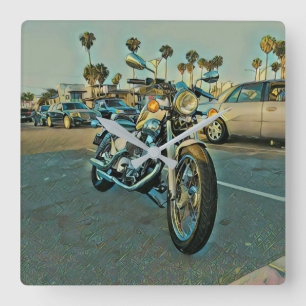Motorcycle gifts square wall clock
