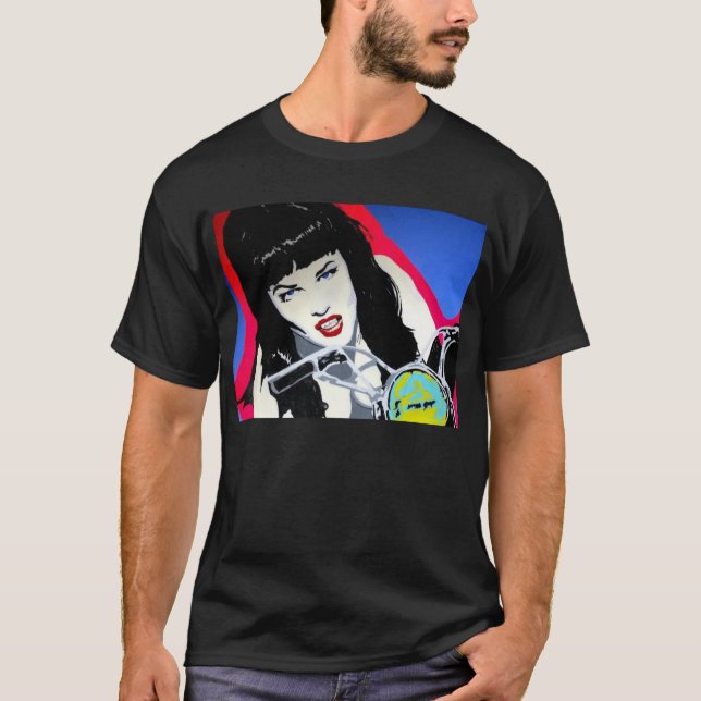 "Motorcycle Girl" on a Shirt (Front)