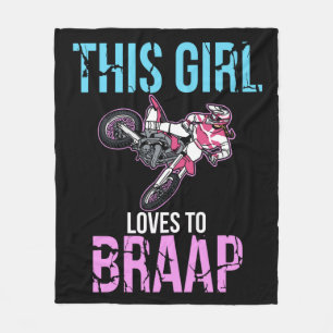 Motorcycle Girls Dirt Bike Women Motocross Braap Fleece Blanket