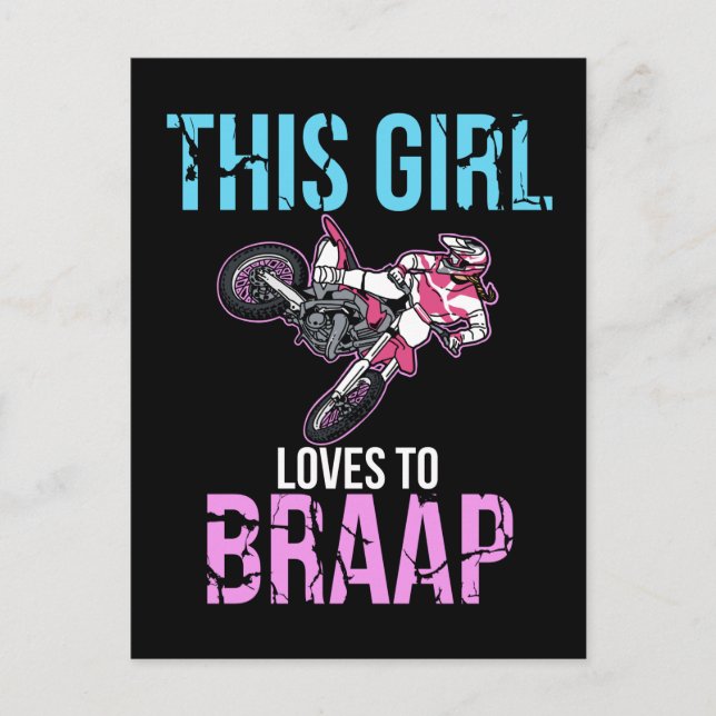 Motorcycle Girls Dirt Bike Women Motocross Braap Postcard (Front)