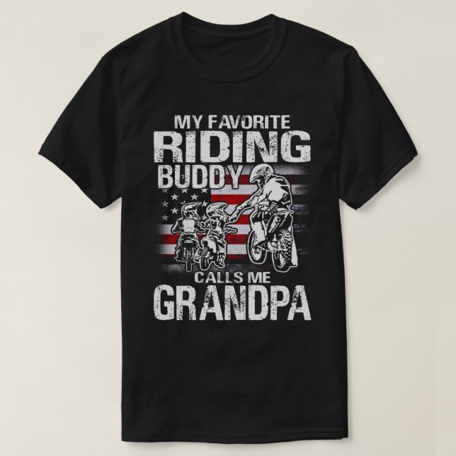 Motorcycle grandpa Shirt My Favourite Riding Buddy (Design Front)