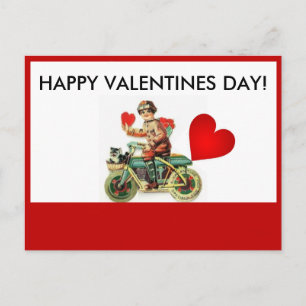 MOTORCYCLE HAPPY VALENTINES DAY POSTCARD