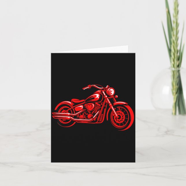 Motorcycle Heart Biker Valentines Day Rider Couple Card (Front)