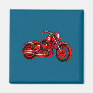 Motorcycle Heart Biker Valentines Day Rider Couple Magnet