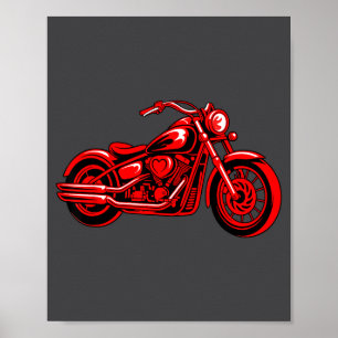 Motorcycle Heart Biker Valentines Day Rider Couple Poster