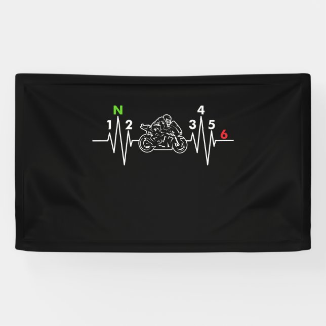 Motorcycle Heartbeat Banner (Horizontal)