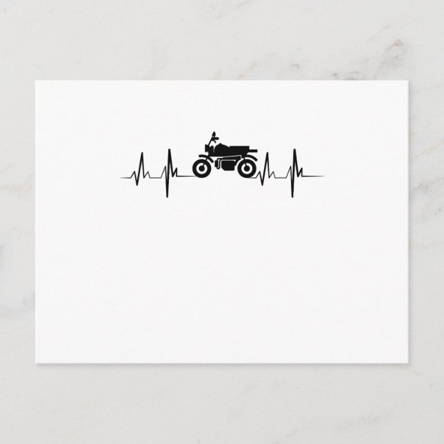 Motorcycle Heartbeat Biker Gif Postcard (Front)