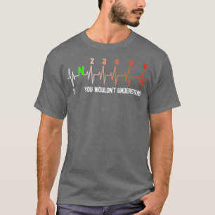 Motorcycle Heartbeat Biker Lover 1 Down 5 Up T-Shirt