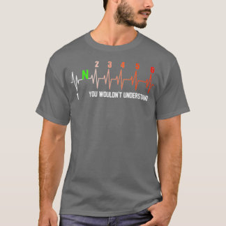 Motorcycle Heartbeat Biker Lover 1 Down 5 Up T-Shirt