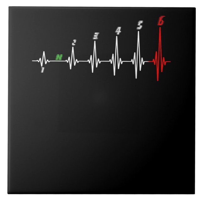 Motorcycle Heartbeat Speed Bike Motocross Tile (Front)