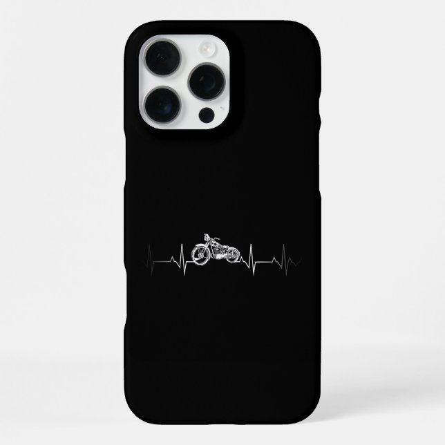 Motorcycle Heartbeat T-Shirt - I love my Motorcycl iPhone Case (Back)