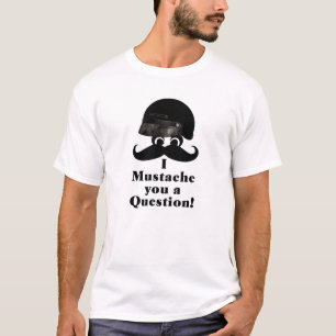 MOTORCYCLE HELMET MUSTACHE T-SHIRT
