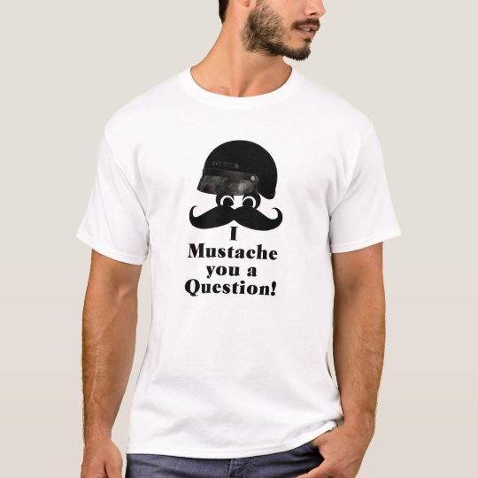 MOTORCYCLE HELMET MUSTACHE T-SHIRT