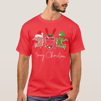 Motorcycle Helmets Merry Christmas Lights Tree Rei T-Shirt