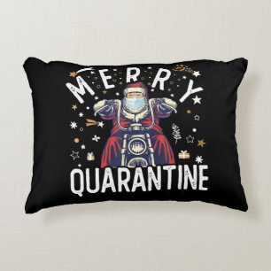 Motorcycle Hipster Santa Face Mask Decorative Cushion