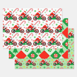 Motorcycle Holiday Gift Wrapping Paper