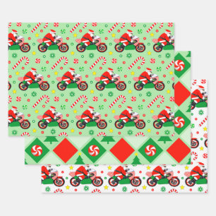 Motorcycle Holiday Gift Wrapping Paper