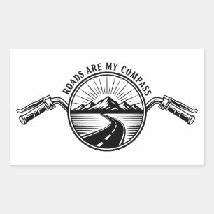 Motorcycle Horizon Adventure Rectangular Sticker