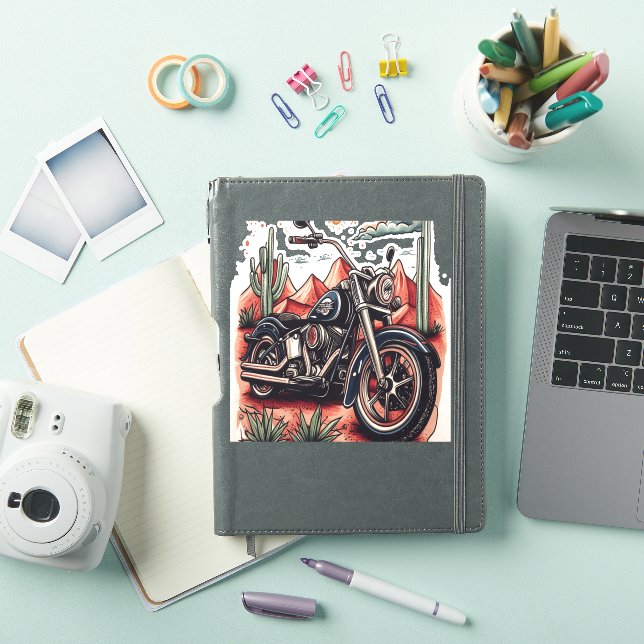 Motorcycle in Desert Cactus Western Set (iPad Cover)