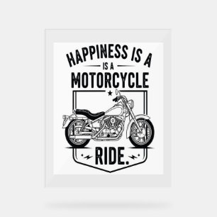 Motorcycle in Desert Cactus Western Set (3) Acrylic Sign