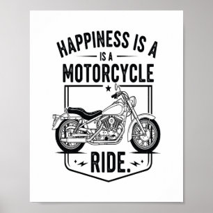 Motorcycle in Desert Cactus Western Set (3) Poster