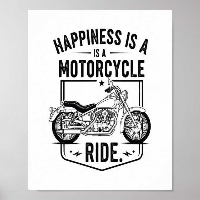 Motorcycle in Desert Cactus Western Set (3) Poster (Front)