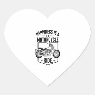 Motorcycle in Desert Cactus Western Set (4) Heart Sticker