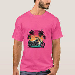 Motorcycle in the sunset for motorcyclists and bik T-Shirt