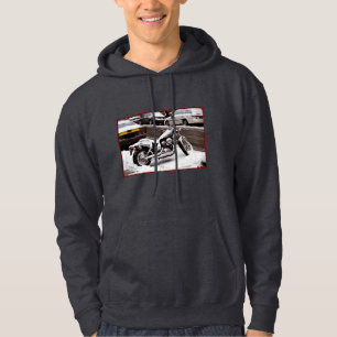 'Motorcycle in Winter' Adult Hoodie Sweatshirt