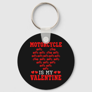 Motorcycle Is My Valentine Driver Team Cute Hearts Key Ring