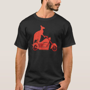 Motorcycle Kangaroo   Wildlife Animal Australia T-Shirt