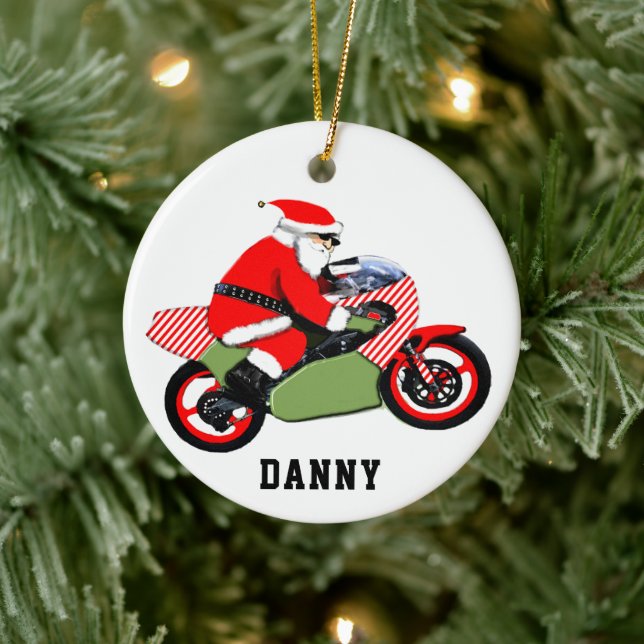 Motorcycle Keepsake Holiday Gift Ceramic Tree Decoration (Tree)