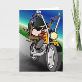 Motorcycle Lady Card